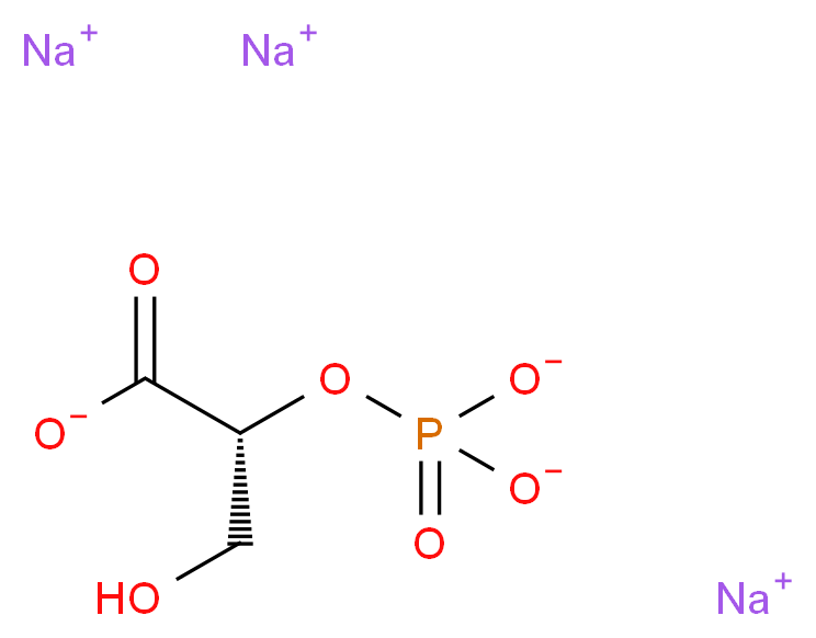 trisodium (2R)-3-hydroxy-2-(phosphonatooxy)propanoate_分子结构_CAS_70195-25-4