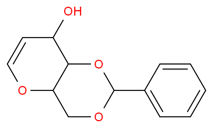 2-phenyl-2H,4H,4aH,8H,8aH-pyrano[3,2-d][1,3]dioxin-8-ol_分子结构_CAS_63598-36-7