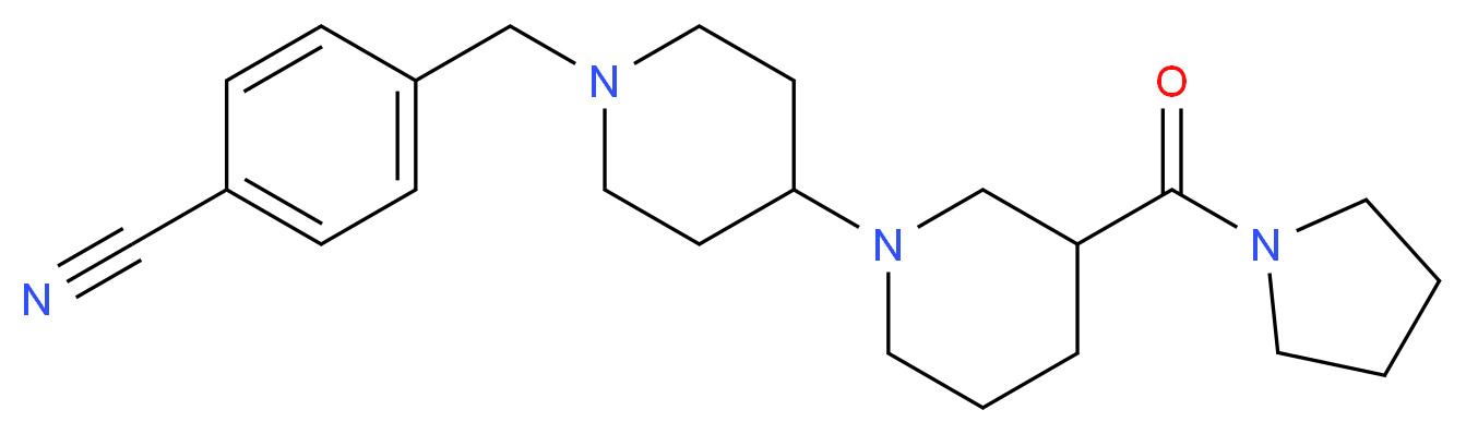 4-{[3-(pyrrolidin-1-ylcarbonyl)-1,4'-bipiperidin-1'-yl]methyl}benzonitrile_分子结构_CAS_)