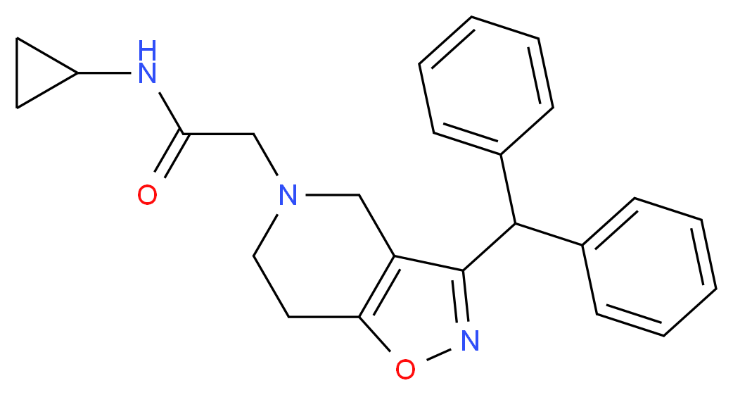 N-cyclopropyl-2-[3-(diphenylmethyl)-6,7-dihydroisoxazolo[4,5-c]pyridin-5(4H)-yl]acetamide_分子结构_CAS_)