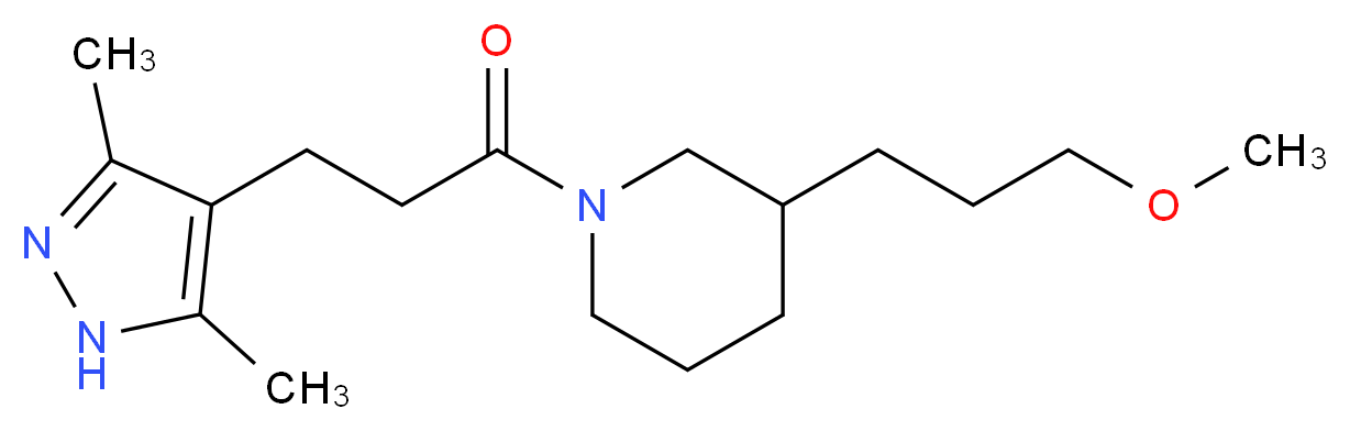 1-[3-(3,5-dimethyl-1H-pyrazol-4-yl)propanoyl]-3-(3-methoxypropyl)piperidine_分子结构_CAS_)