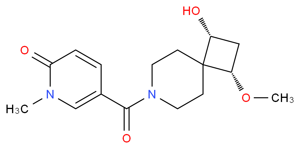 5-{[(1R*,3S*)-1-hydroxy-3-methoxy-7-azaspiro[3.5]non-7-yl]carbonyl}-1-methylpyridin-2(1H)-one_分子结构_CAS_)
