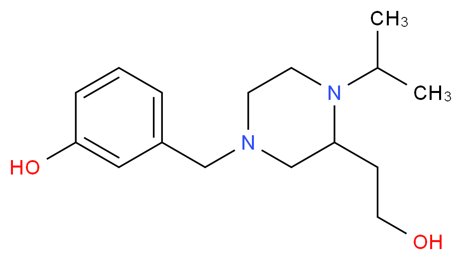 3-{[3-(2-hydroxyethyl)-4-isopropyl-1-piperazinyl]methyl}phenol_分子结构_CAS_)