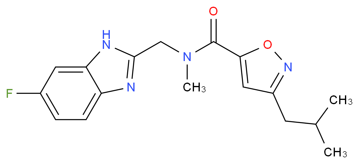 N-[(6-fluoro-1H-benzimidazol-2-yl)methyl]-3-isobutyl-N-methylisoxazole-5-carboxamide_分子结构_CAS_)