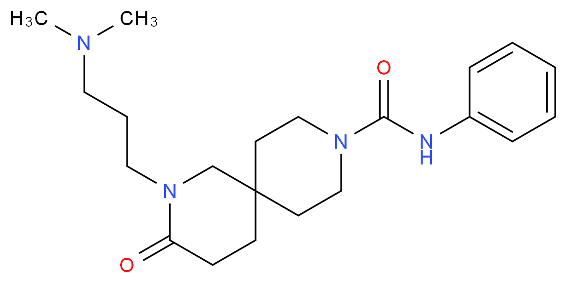 2-[3-(dimethylamino)propyl]-3-oxo-N-phenyl-2,9-diazaspiro[5.5]undecane-9-carboxamide_分子结构_CAS_)