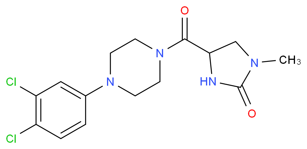 4-{[4-(3,4-dichlorophenyl)-1-piperazinyl]carbonyl}-1-methyl-2-imidazolidinone_分子结构_CAS_)