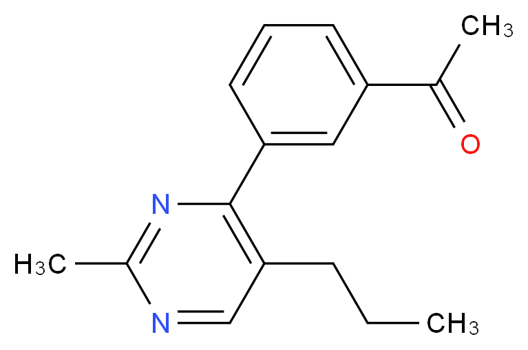 1-[3-(2-methyl-5-propylpyrimidin-4-yl)phenyl]ethanone_分子结构_CAS_)