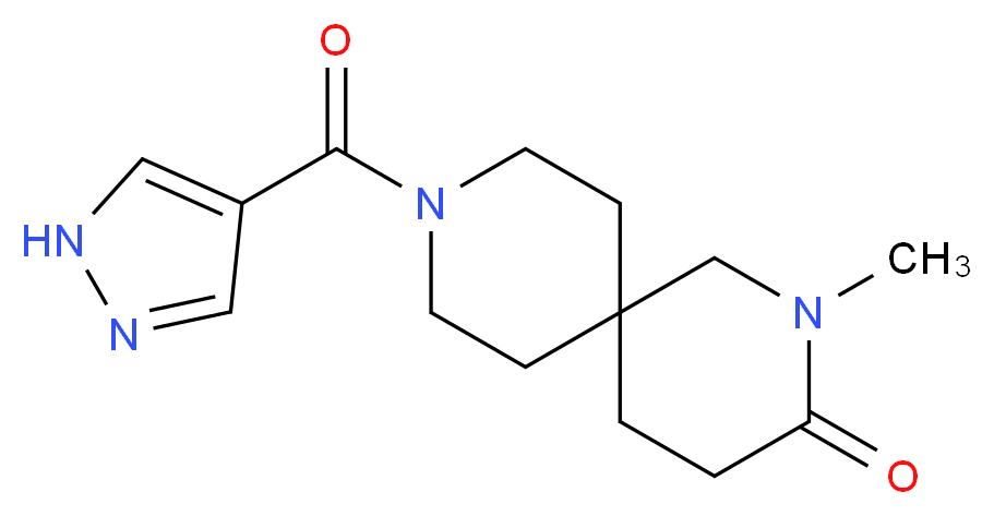 2-methyl-9-(1H-pyrazol-4-ylcarbonyl)-2,9-diazaspiro[5.5]undecan-3-one_分子结构_CAS_)
