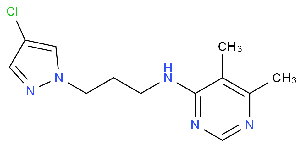 N-[3-(4-chloro-1H-pyrazol-1-yl)propyl]-5,6-dimethylpyrimidin-4-amine_分子结构_CAS_)
