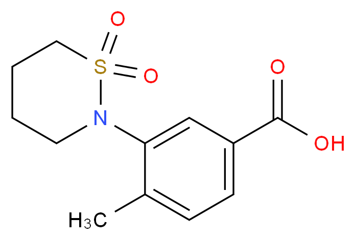 3-(1,1-Dioxo-1lambda*6*-[1,2]thiazinan-2-yl)-4-methyl-benzoic acid_分子结构_CAS_)