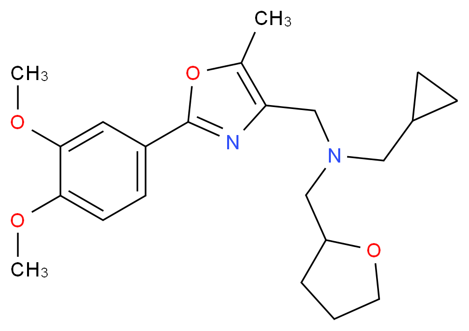 (cyclopropylmethyl){[2-(3,4-dimethoxyphenyl)-5-methyl-1,3-oxazol-4-yl]methyl}(tetrahydro-2-furanylmethyl)amine_分子结构_CAS_)