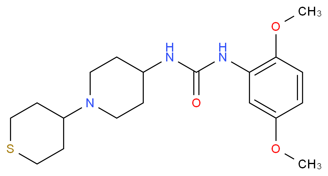 N-(2,5-dimethoxyphenyl)-N'-[1-(tetrahydro-2H-thiopyran-4-yl)piperidin-4-yl]urea_分子结构_CAS_)