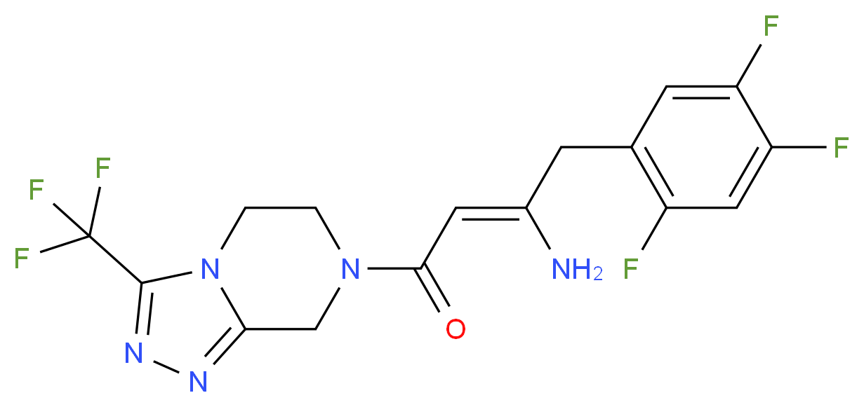 (2Z)-4-Oxo-4-[3-(trifluoromethyl)-5,6-dihydro[1,2,4]triazolo[4,3-a]pyrazine-7(8H)-yl]-1-(2,4,5-trifluorophenyl)but-2-en-2-amine_分子结构_CAS_767340-03-4)