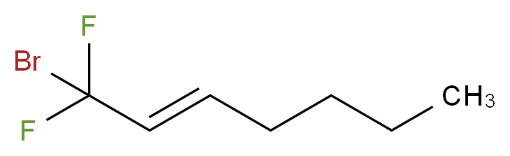 E/Z 1-Bromo-1,1-difluorohept-2-ene 97%_分子结构_CAS_262296-38-8)