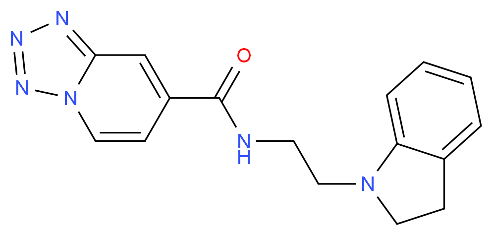N-[2-(2,3-dihydro-1H-indol-1-yl)ethyl]tetrazolo[1,5-a]pyridine-7-carboxamide_分子结构_CAS_)