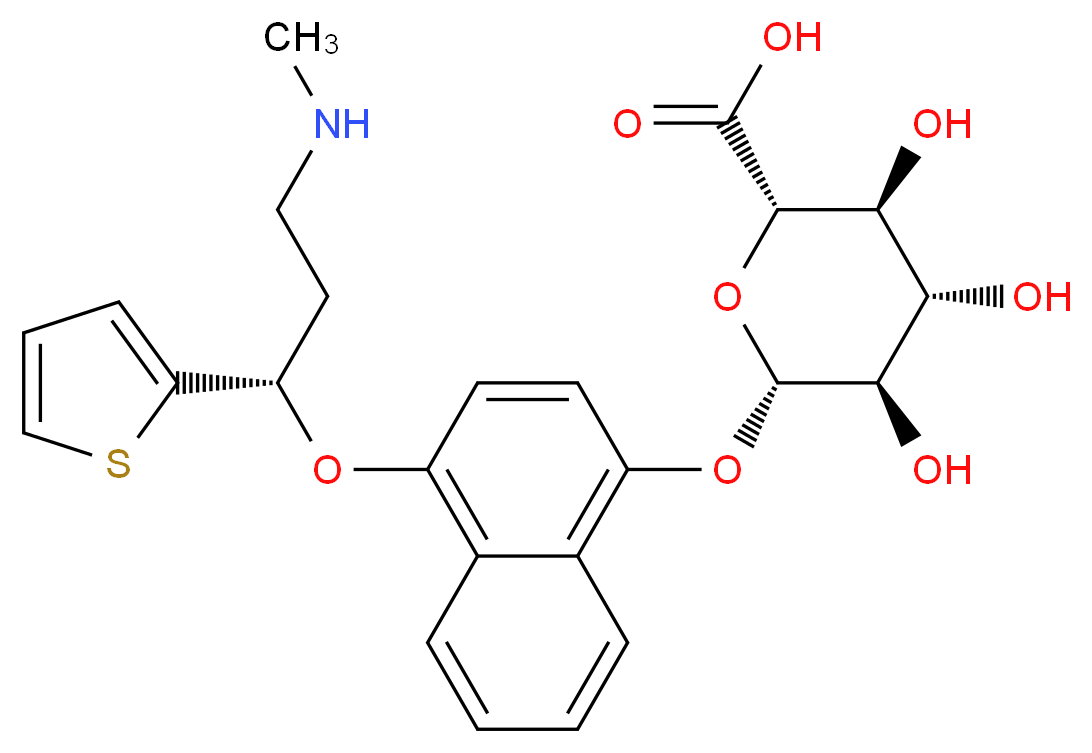 (2S,3S,4S,5R,6S)-3,4,5-trihydroxy-6-({4-[(1S)-3-(methylamino)-1-(thiophen-2-yl)propoxy]naphthalen-1-yl}oxy)oxane-2-carboxylic acid_分子结构_CAS_741693-83-4