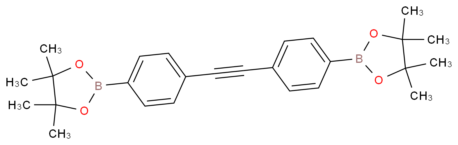 4,4,5,5-tetramethyl-2-(4-{2-[4-(tetramethyl-1,3,2-dioxaborolan-2-yl)phenyl]ethynyl}phenyl)-1,3,2-dioxaborolane_分子结构_CAS_849681-64-7
