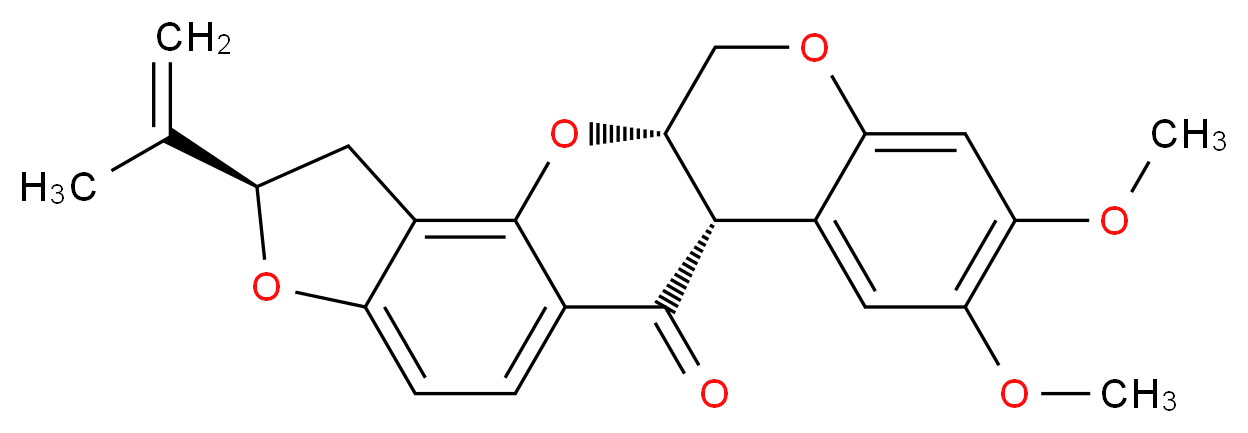 (2R,6aS,12aS)-8,9-dimethoxy-2-(prop-1-en-2-yl)-1,2,12,12a-tetrahydrochromeno[3,4-b]furo[2,3-h]chromen-6(6aH)-one_分子结构_CAS_)