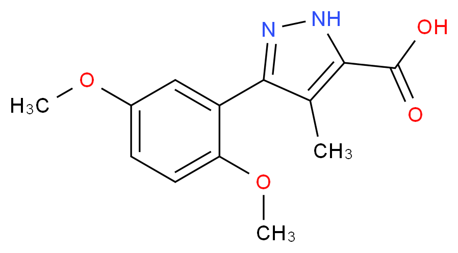 5-(2,5-Dimethoxy-phenyl)-4-methyl-2H-pyrazole-3-carboxylic acid_分子结构_CAS_)