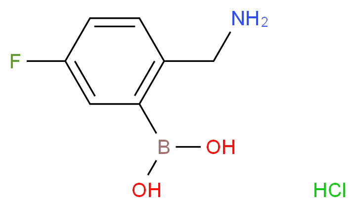 [2-(aminomethyl)-5-fluorophenyl]boronic acid hydrochloride_分子结构_CAS_850568-03-5