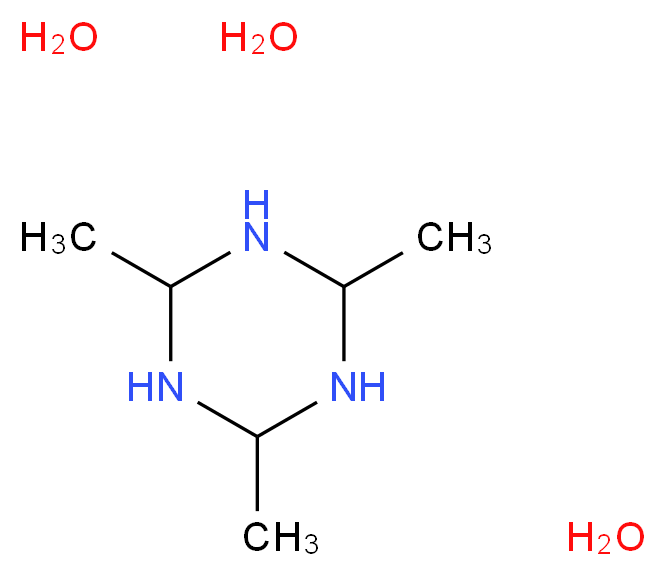 2,4,6-trimethyl-1,3,5-triazinane trihydrate_分子结构_CAS_58052-80-5