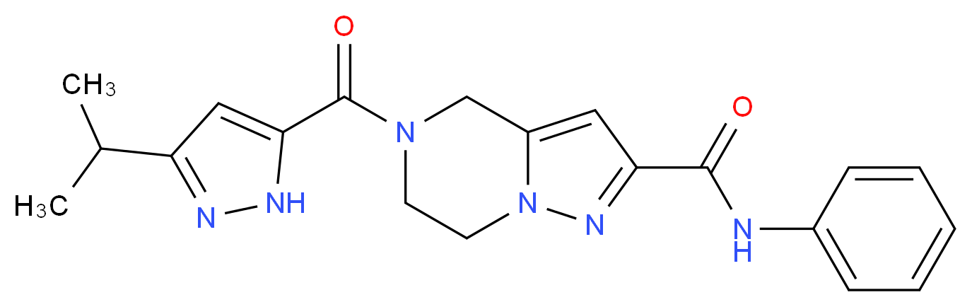 5-[(3-isopropyl-1H-pyrazol-5-yl)carbonyl]-N-phenyl-4,5,6,7-tetrahydropyrazolo[1,5-a]pyrazine-2-carboxamide_分子结构_CAS_)