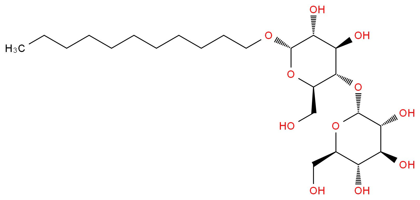 (2R,3R,4S,5S,6R)-2-{[(2R,3S,4R,5R,6S)-4,5-dihydroxy-2-(hydroxymethyl)-6-(undecyloxy)oxan-3-yl]oxy}-6-(hydroxymethyl)oxane-3,4,5-triol_分子结构_CAS_168037-13-6