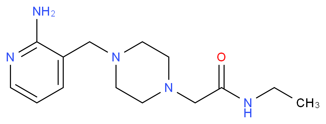 2-{4-[(2-amino-3-pyridinyl)methyl]-1-piperazinyl}-N-ethylacetamide_分子结构_CAS_)