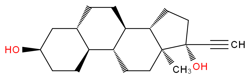 (1R,2S,5R,7S,10R,11S,14R,15S)-14-ethynyl-15-methyltetracyclo[8.7.0.0<sup>2</sup>,<sup>7</sup>.0<sup>1</sup><sup>1</sup>,<sup>1</sup><sup>5</sup>]heptadecane-5,14-diol_分子结构_CAS_16392-60-2