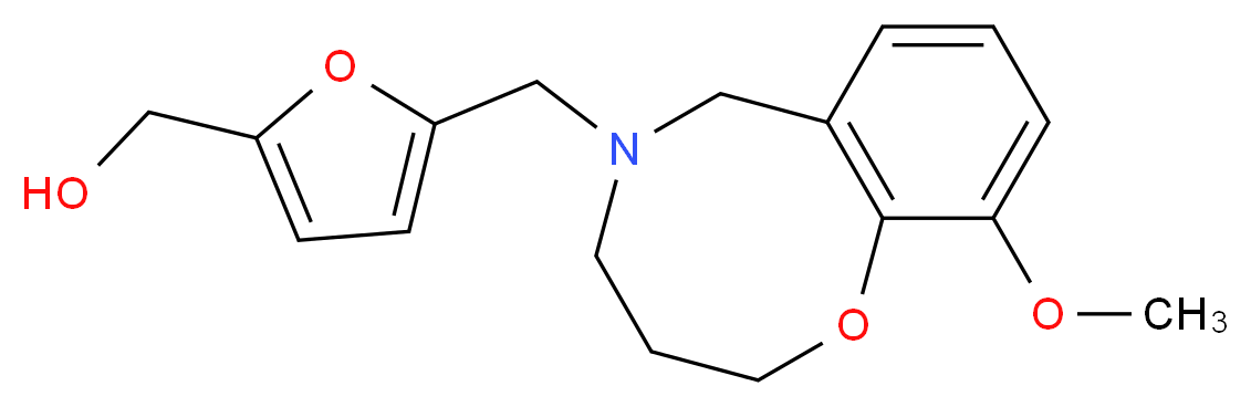 {5-[(10-methoxy-3,4-dihydro-2H-1,5-benzoxazocin-5(6H)-yl)methyl]-2-furyl}methanol_分子结构_CAS_)