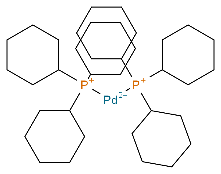 bis(tricyclohexylphosphaniumyl)palladiumdiuide_分子结构_CAS_33309-88-5