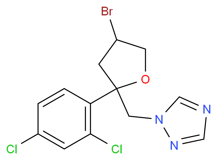 1-{[4-bromo-2-(2,4-dichlorophenyl)oxolan-2-yl]methyl}-1H-1,2,4-triazole_分子结构_CAS_116255-48-2