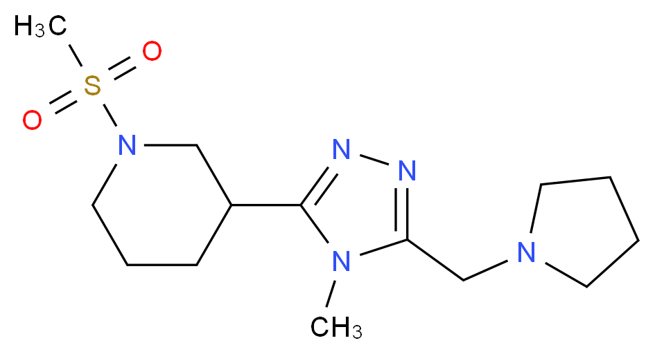 3-[4-methyl-5-(pyrrolidin-1-ylmethyl)-4H-1,2,4-triazol-3-yl]-1-(methylsulfonyl)piperidine_分子结构_CAS_)
