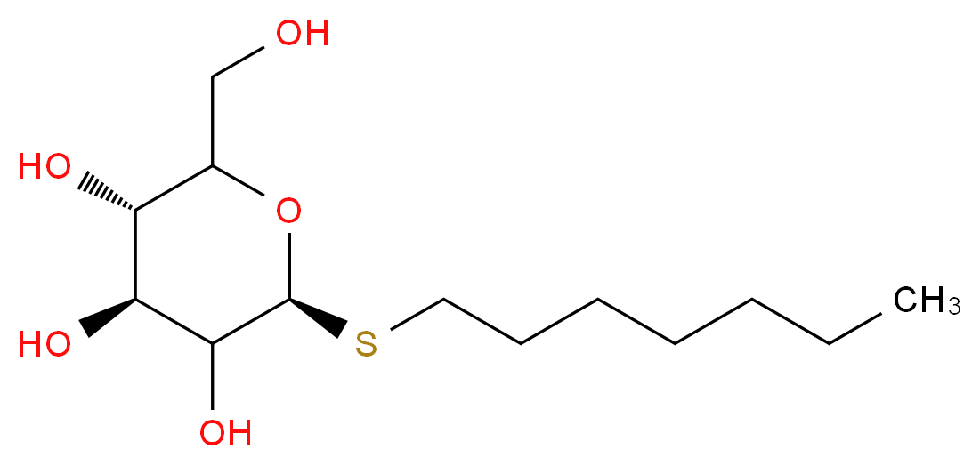 (2S,4S,5S)-2-(heptylsulfanyl)-6-(hydroxymethyl)oxane-3,4,5-triol_分子结构_CAS_85618-20-8