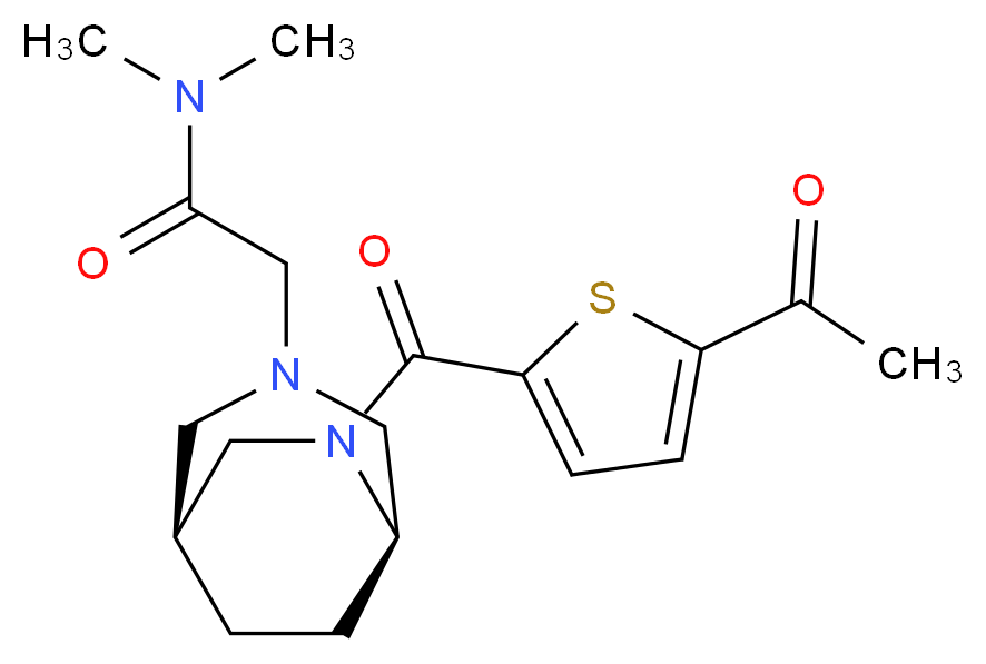 2-{(1S*,5R*)-6-[(5-acetyl-2-thienyl)carbonyl]-3,6-diazabicyclo[3.2.2]non-3-yl}-N,N-dimethylacetamide_分子结构_CAS_)