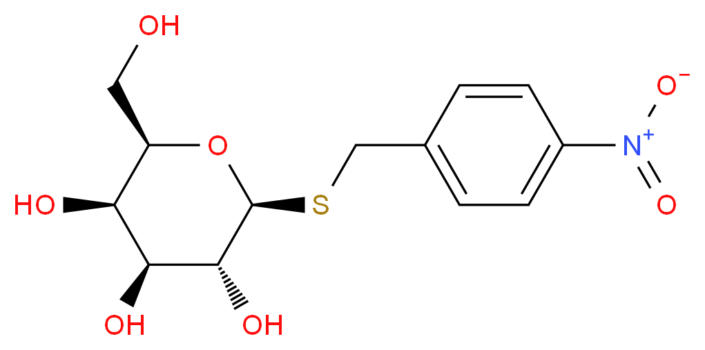 (2R,3R,4S,5R,6S)-2-(hydroxymethyl)-6-{[(4-nitrophenyl)methyl]sulfanyl}oxane-3,4,5-triol_分子结构_CAS_35785-19-4