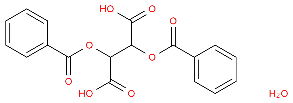 (-)-二苯甲酰-L-酒石酸单水化合物_分子结构_CAS_62708-56-9)