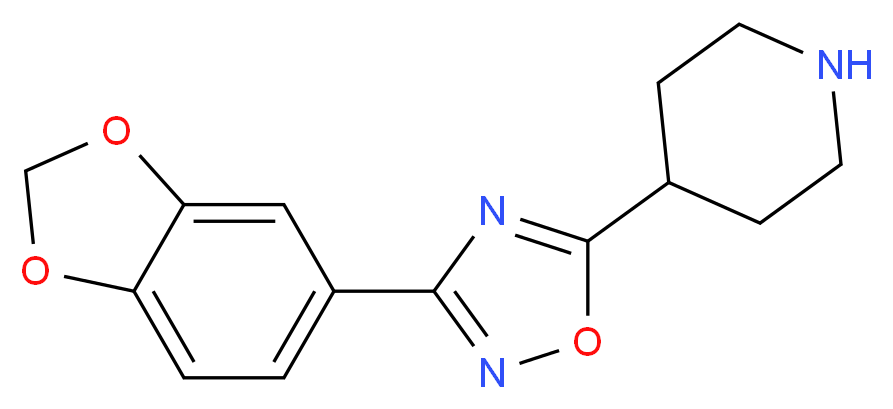 4-[3-(2H-1,3-benzodioxol-5-yl)-1,2,4-oxadiazol-5-yl]piperidine_分子结构_CAS_849925-04-8