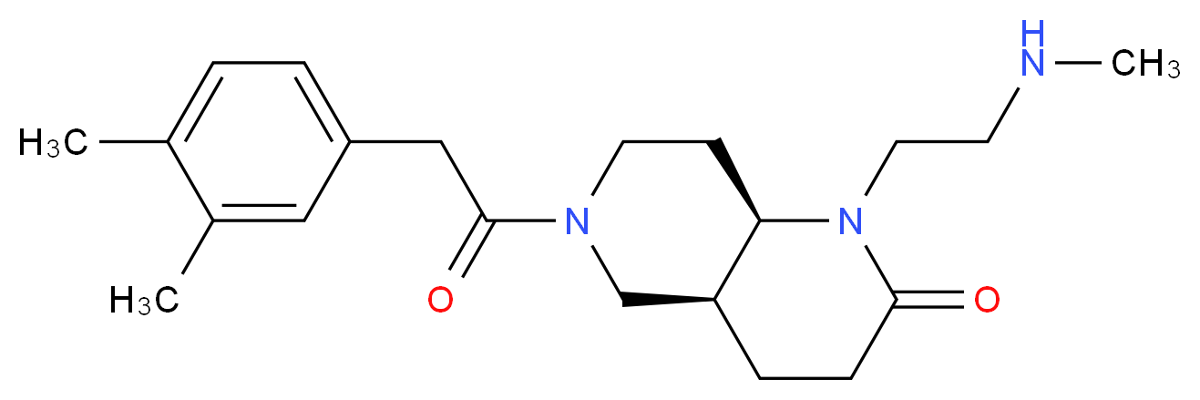 (4aS*,8aR*)-6-[(3,4-dimethylphenyl)acetyl]-1-[2-(methylamino)ethyl]octahydro-1,6-naphthyridin-2(1H)-one_分子结构_CAS_)