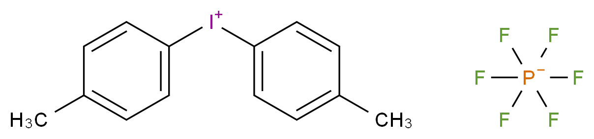 bis(4-methylphenyl)iodanium; hexafluoro-λ<sup>5</sup>-phosphanuide_分子结构_CAS_60565-88-0