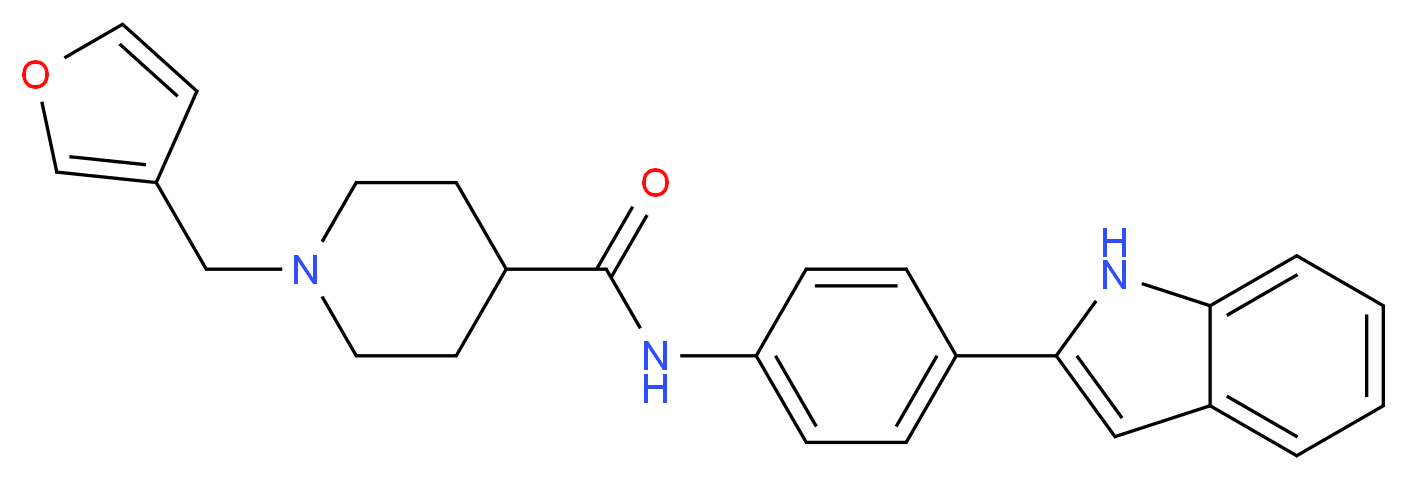 1-(3-furylmethyl)-N-[4-(1H-indol-2-yl)phenyl]-4-piperidinecarboxamide_分子结构_CAS_)