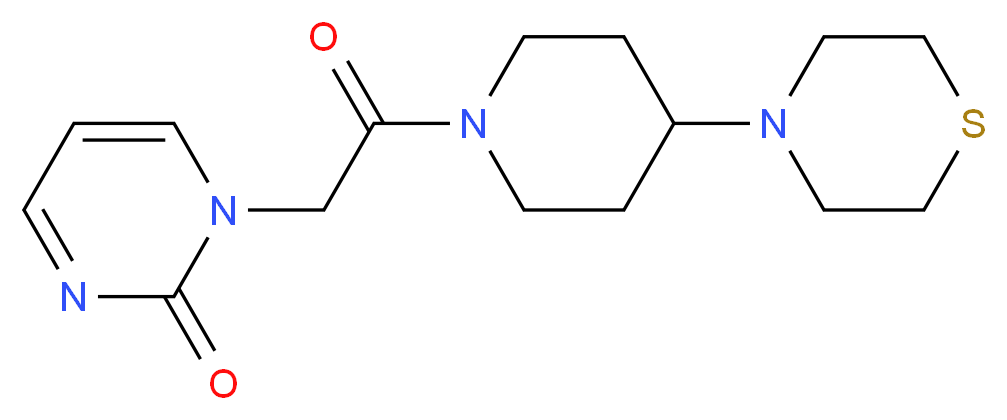 1-[2-oxo-2-(4-thiomorpholin-4-ylpiperidin-1-yl)ethyl]pyrimidin-2(1H)-one_分子结构_CAS_)