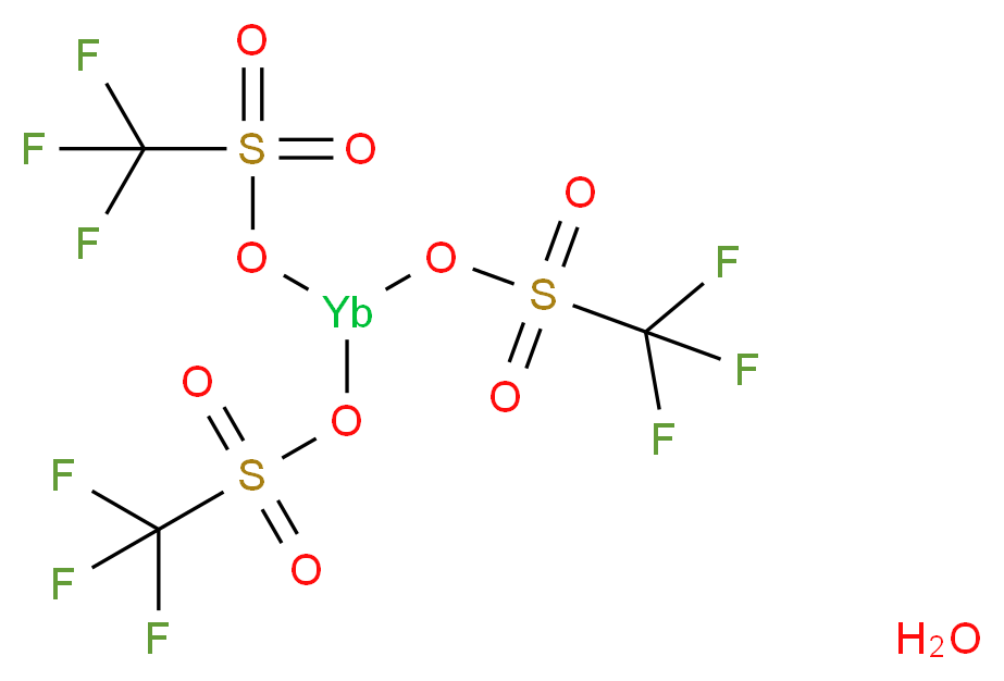 bis(trifluoromethanesulfonyloxy)ytterbio trifluoromethanesulfonate hydrate_分子结构_CAS_252976-51-5