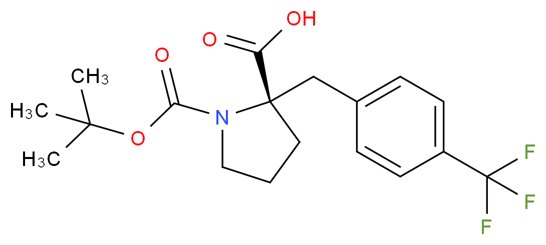 Boc-(S)-α-(4-trifluoromethylbenzyl)-Pro-OH_分子结构_CAS_1217720-94-9)