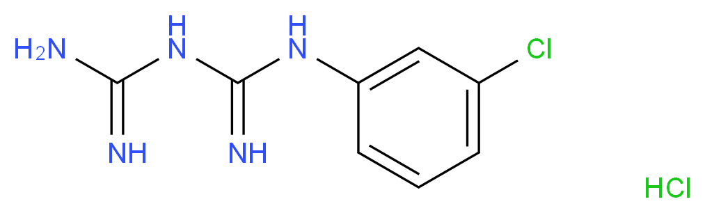 1-carbamimidamido-N-(3-chlorophenyl)methanimidamide hydrochloride_分子结构_CAS_2113-05-5