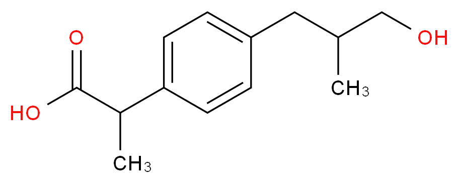 2-[4-(3-hydroxy-2-methylpropyl)phenyl]propanoic acid_分子结构_CAS_53949-54-5