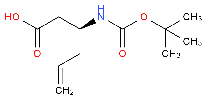 (3S)-3-{[(tert-butoxy)carbonyl]amino}hex-5-enoic acid_分子结构_CAS_270263-03-1