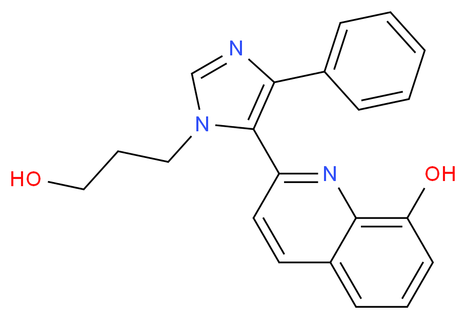 2-[1-(3-hydroxypropyl)-4-phenyl-1H-imidazol-5-yl]quinolin-8-ol_分子结构_CAS_)
