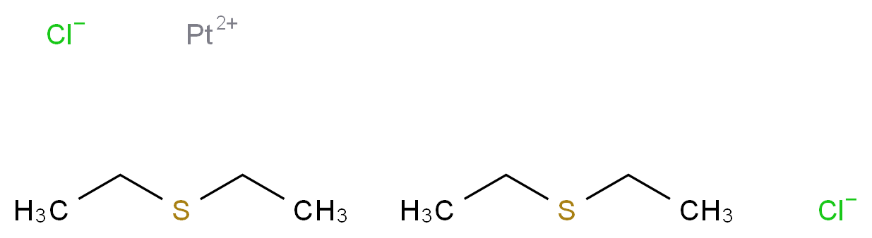 platinum(2+) ion bis((ethylsulfanyl)ethane) dichloride_分子结构_CAS_15442-57-6