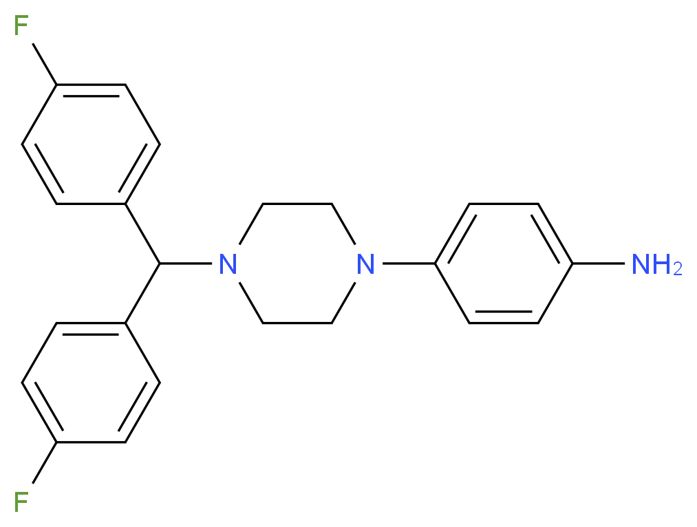 4-{4-[Bis(4-fluorophenyl)methyl]-piperazin-1-yl}phenylamine_分子结构_CAS_914349-65-8)